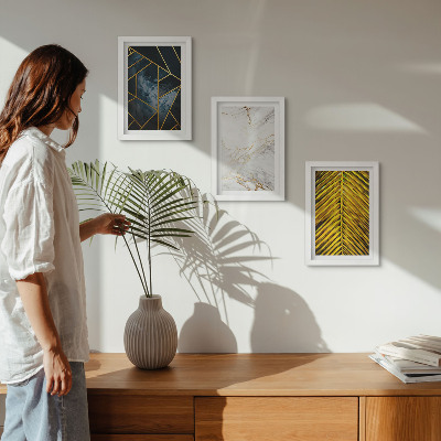 Mur de cadres Motifs géométriques modernes et motifs végétaux naturels