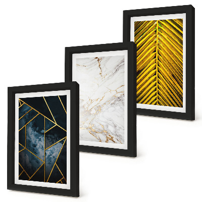 Mur de cadres Motifs géométriques modernes et motifs végétaux naturels