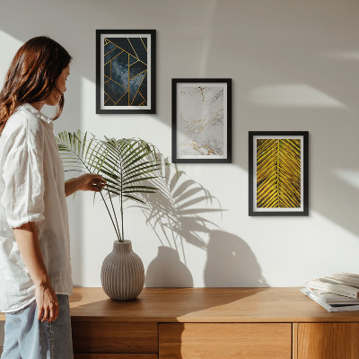 Mur de cadres Motifs géométriques modernes et motifs végétaux naturels