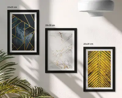 Mur de cadres à motifs géométriques modernes et végétaux naturels
