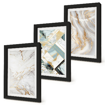 Mur de cadres Motifs de marbre abstraits élégants et tendance