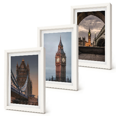 Ensemble de 3 tableaux Vues de Londres avec le pont et Big Ben