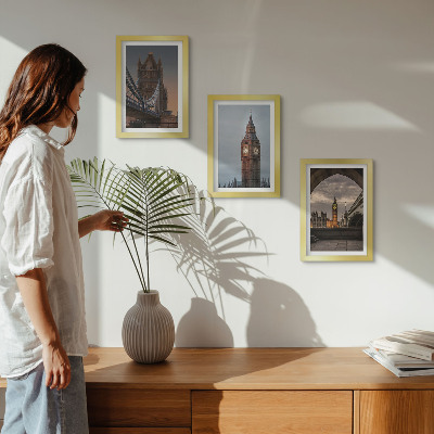 Ensemble de 3 tableaux Vues de Londres avec le pont et Big Ben