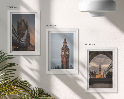 Ensemble de 3 tableaux Vues de Londres avec le pont et Big Ben