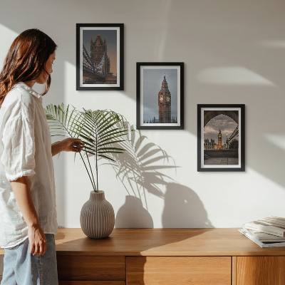 Ensemble de 3 tableaux Vues de Londres avec le pont et Big Ben