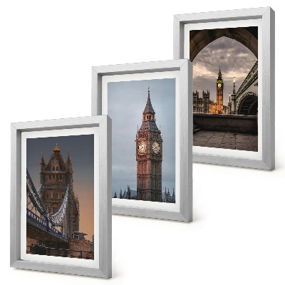 Ensemble de 3 tableaux Vues de Londres avec le pont et Big Ben