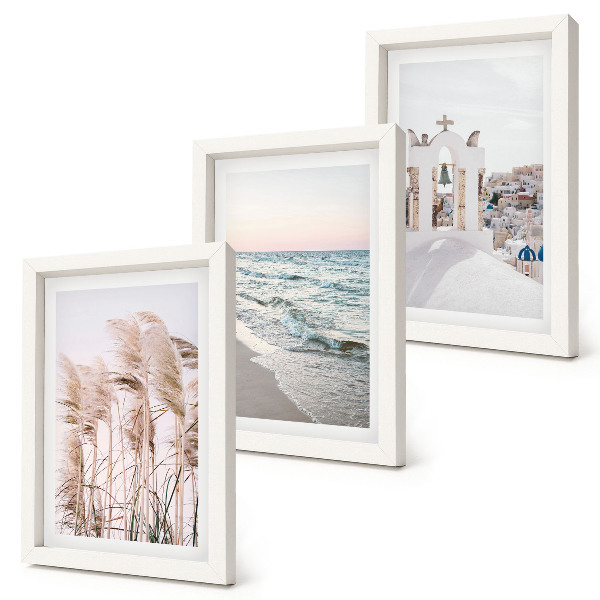 Mur de cadres Plantes de bord de mer, vagues, vue sur les maisons blanches