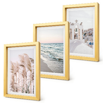 Mur de cadres Plantes de bord de mer, vagues, vue sur les maisons blanches