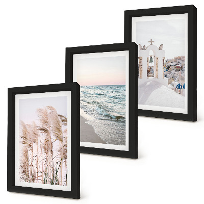 Mur de cadres Plantes de bord de mer, vagues, vue sur les maisons blanches