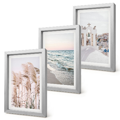 Mur de cadres Plantes de bord de mer, vagues, vue sur les maisons blanches