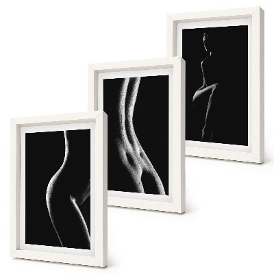 Mur de cadres Silhouettes féminines en noir et blanc érotiques