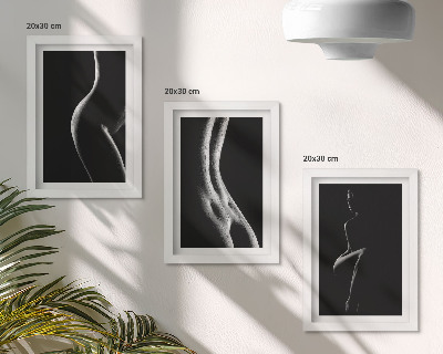 Mur de cadres Silhouettes féminines en noir et blanc érotiques