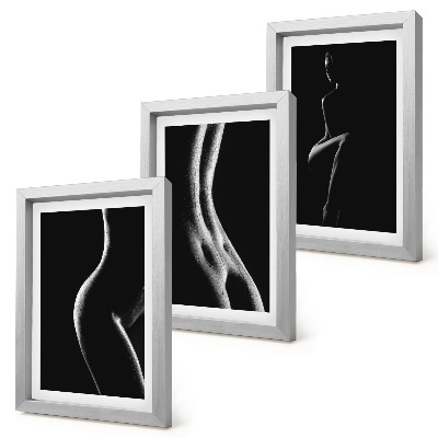 Mur de cadres Silhouettes féminines en noir et blanc érotiques