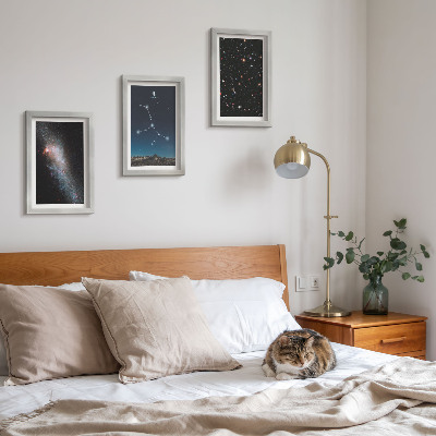 Lot de 3 tableaux Vue de la galaxie de la constellation de la Vierge dans l'univers