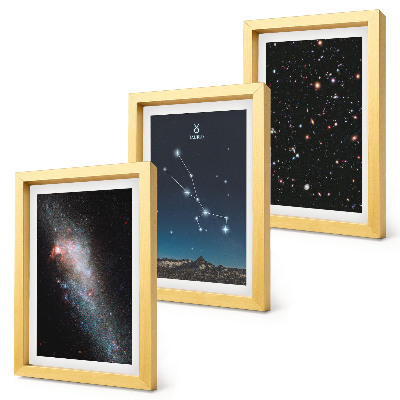 Ensemble de 3 tableaux Paysages stellaires cosmiques et la constellation du Taureau