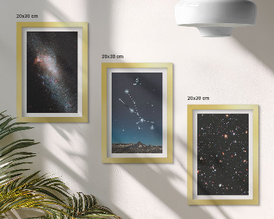 Ensemble de 3 tableaux Paysages stellaires cosmiques et la constellation du Taureau