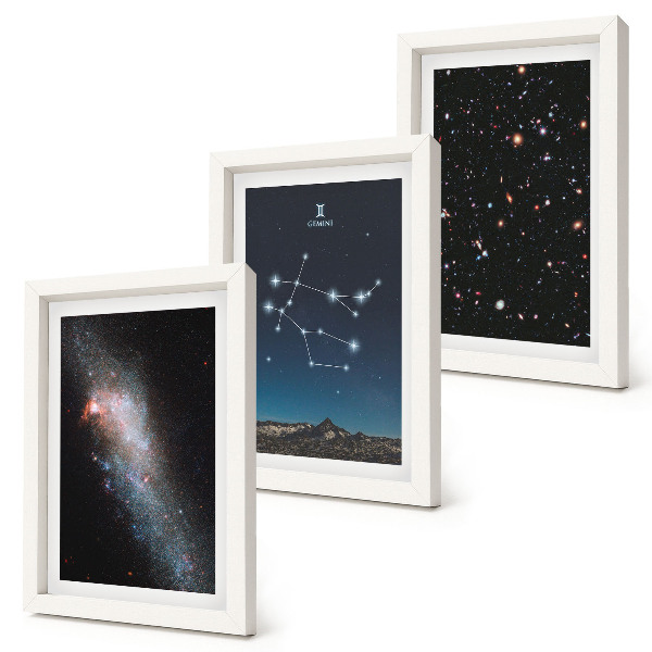 Mur de cadres Gémeaux, signe astrologique, galaxie, espace, étoiles