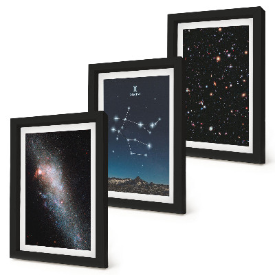 Mur de cadres Gémeaux, signe astrologique, galaxie, espace, étoiles