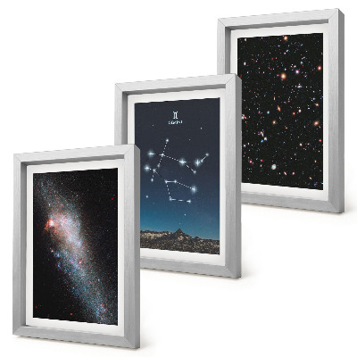 Mur de cadres Gémeaux, signe astrologique, galaxie, espace, étoiles