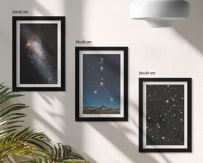 Lot de 3 tableaux L'espace avec la galaxie et les étoiles de la constellation du Cancer