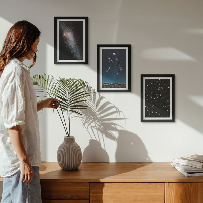 Ensemble de 3 tableaux Ciel nocturne de la galaxie Balance
