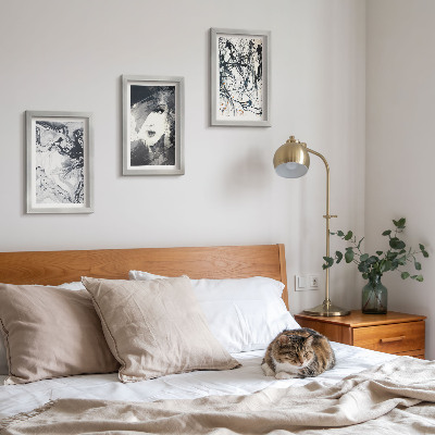 Mur de cadres Motifs abstraits en nuances de noir et blanc