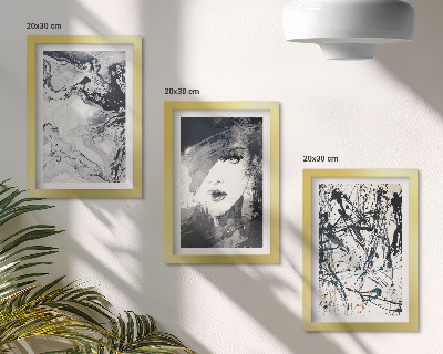 Mur de cadres Motifs abstraits en nuances de noir et blanc