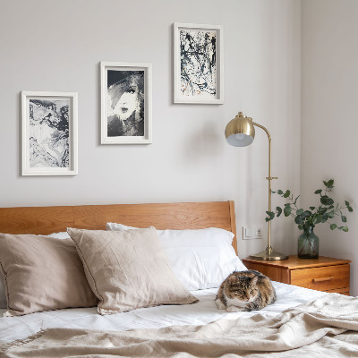 Mur de cadres Motifs abstraits en nuances de noir et blanc