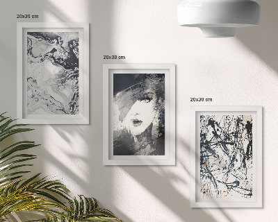 Mur de cadres Motifs abstraits en nuances de noir et blanc