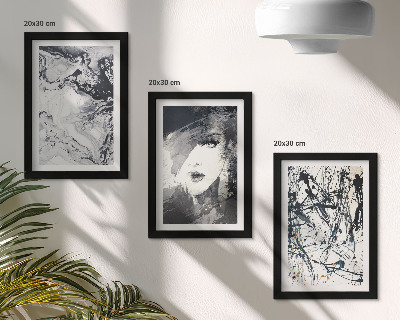 Mur de cadres Motifs abstraits en nuances de noir et blanc