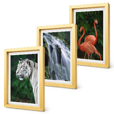 Mur de cadres Cascade du Tigre et flamants roses dans la nature