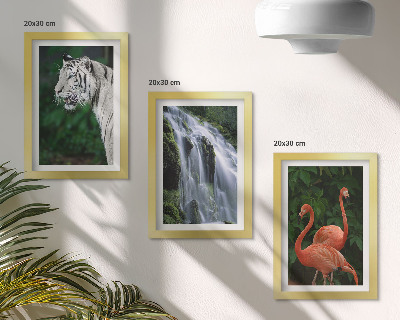 Mur de cadres Cascade du Tigre et flamants roses dans la nature