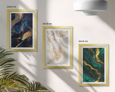 Lot de 3 tableaux Motifs abstraits dans les tons de bleu et de vert
