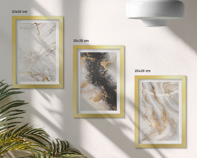 Ensemble de 3 tableaux Motifs abstraits dans des tons de blanc et de noir