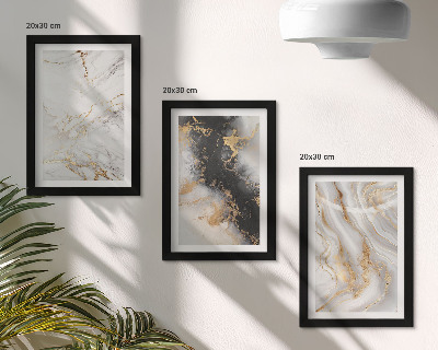 Ensemble de 3 tableaux Motifs abstraits dans des tons de blanc et de noir