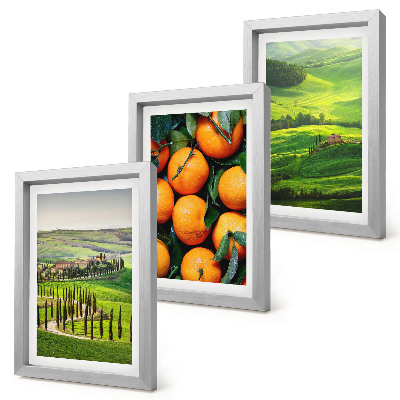 Ensemble de 3 tableaux Paysage de campagne italienne avec des orangers et la nature