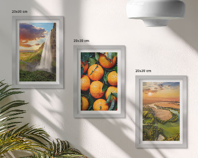 Mur de cadres Cascade, montagne, orangers, paysage italien au coucher du soleil