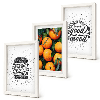 Lot de 3 tableaux Motifs de cuisine et oranges juteuses