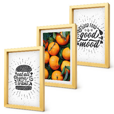 Lot de 3 tableaux Motifs de cuisine et oranges juteuses