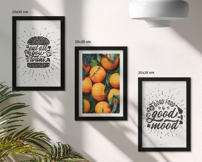 Lot de 3 tableaux Motifs de cuisine et oranges juteuses