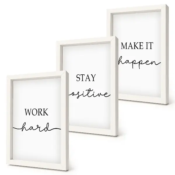 Mur de cadres à citations minimalistes et motivantes