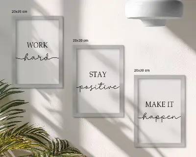 Mur de cadres à citations minimalistes et motivantes