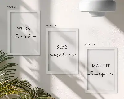 Mur de cadres à citations minimalistes et motivantes