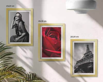 Ensemble de 3 tableaux Parisienne avec des lunettes roses et la tour Eiffel