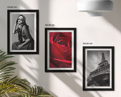 Ensemble de 3 tableaux Parisienne avec des lunettes roses et la tour Eiffel