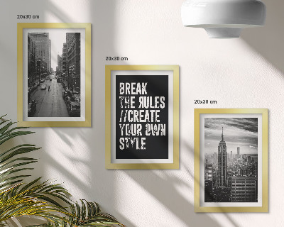 Lot de 3 tableaux Rues de la ville en noir et blanc avec une inscription inspirante