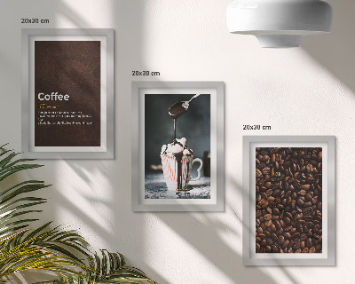 Ensemble de 3 tableaux Définition d'une boisson à la crème fouettée au café