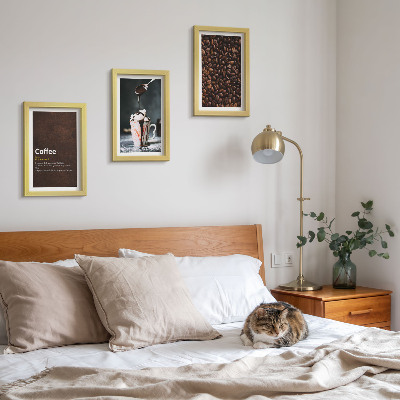 Ensemble de 3 tableaux Définition d'une boisson à la crème fouettée au café
