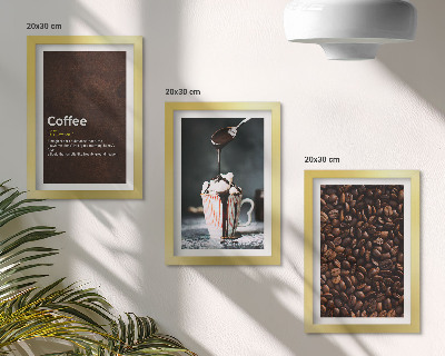 Ensemble de 3 tableaux Définition d'une boisson à la crème fouettée au café