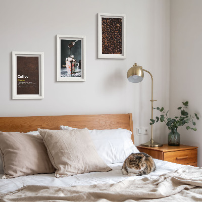 Ensemble de 3 tableaux Définition d'une boisson à la crème fouettée au café